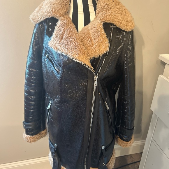 Avec Les Filles dark brown and Tan Leather Jacket - Picture 5 of 11